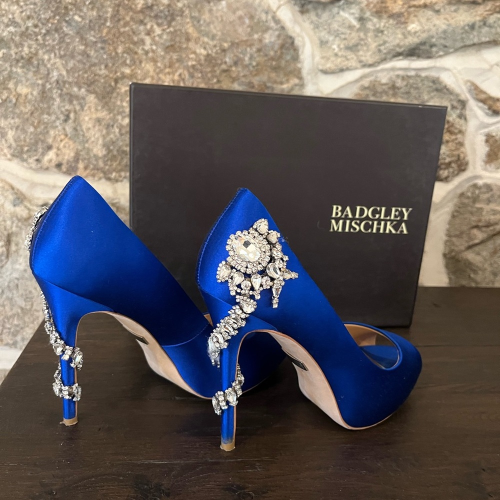 Badgley Mischka Royal Evening Satin Heels